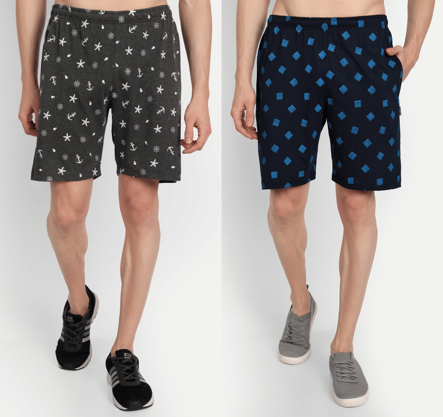 Zeffit - Multicolor Cotton Blend Men's Shorts ( Pack of 2 ) - Shorts | Buy online on ZillyBuy