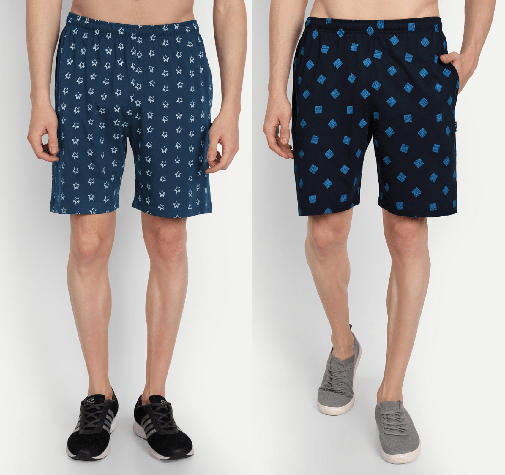 Zeffit - Multicolor Cotton Blend Men's Shorts ( Pack of 2 )     			Zeffit - Multicolor Cotton Blend Men's Shorts ( Pack of 2 )