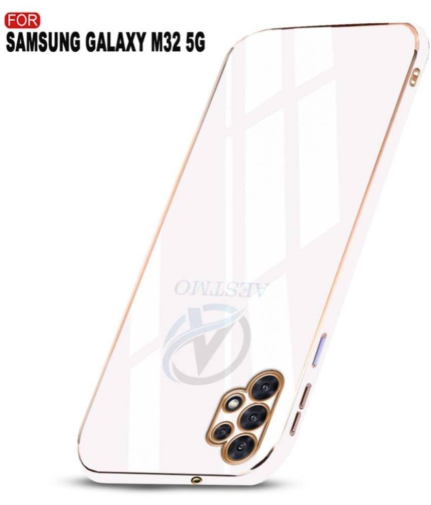     			AESTMO - White Polycarbonate Plain Cases Compatible For Samsung galaxy M32 5G ( Pack of 1 )