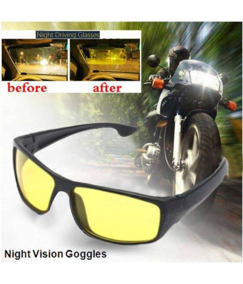     			Mahek Accessories Night Vision Yellow Riding Goggles ( Pack of 1 )