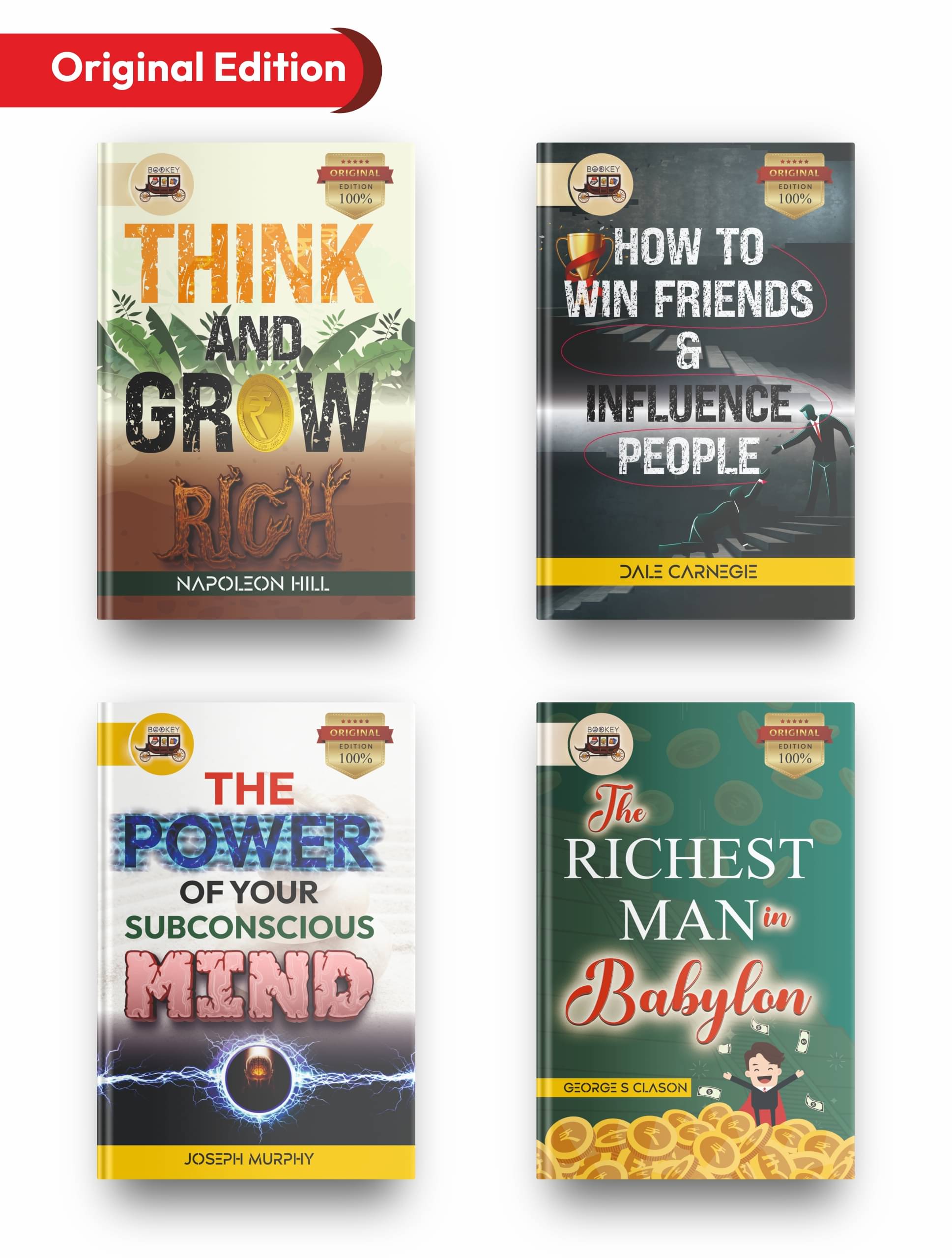 Bookey Personal Growth & Wealth Books-Set Of 4 Books, Set Include Think & Grow Rich, The Richest Man, The Power Of Your Subcons.., How To Win Friends Bookey Personal Growth & Wealth Books-Set Of 4 Books, Set Include Think & Grow Rich, The Richest Man, The Power Of Your Subcons.., How To Win Friends