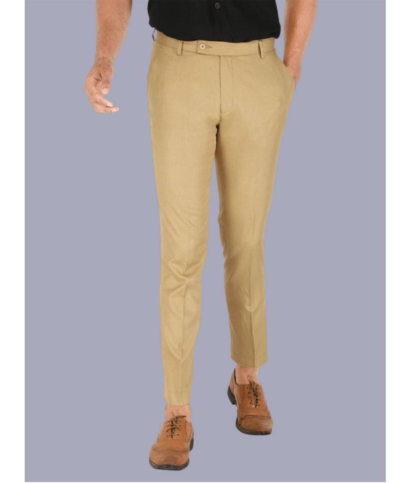     			CLARE&CLARA Beige Slim Formal Trouser ( Pack of 1 )
