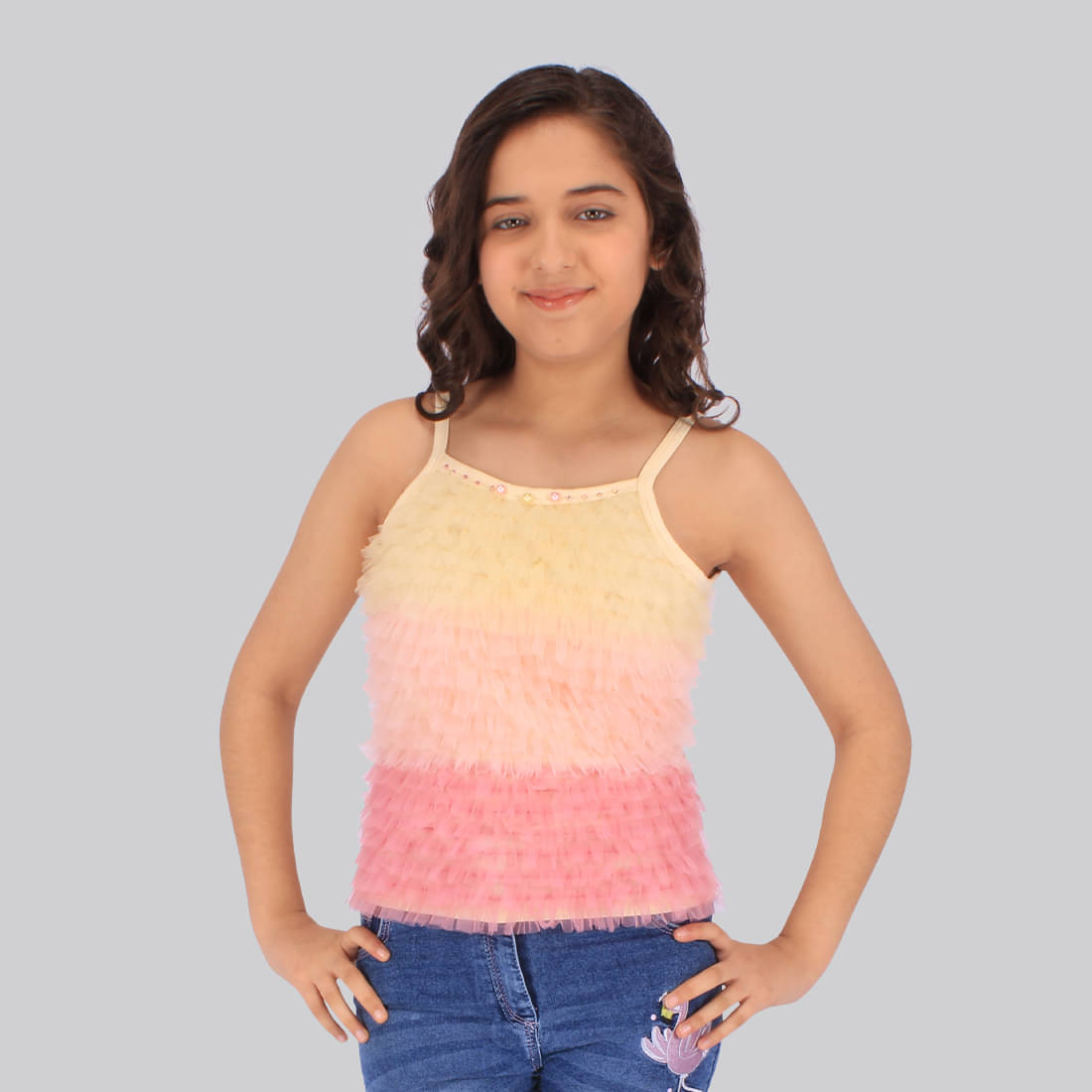     			Cutecumber Pack of 1 Girls Net Top ( Cream )