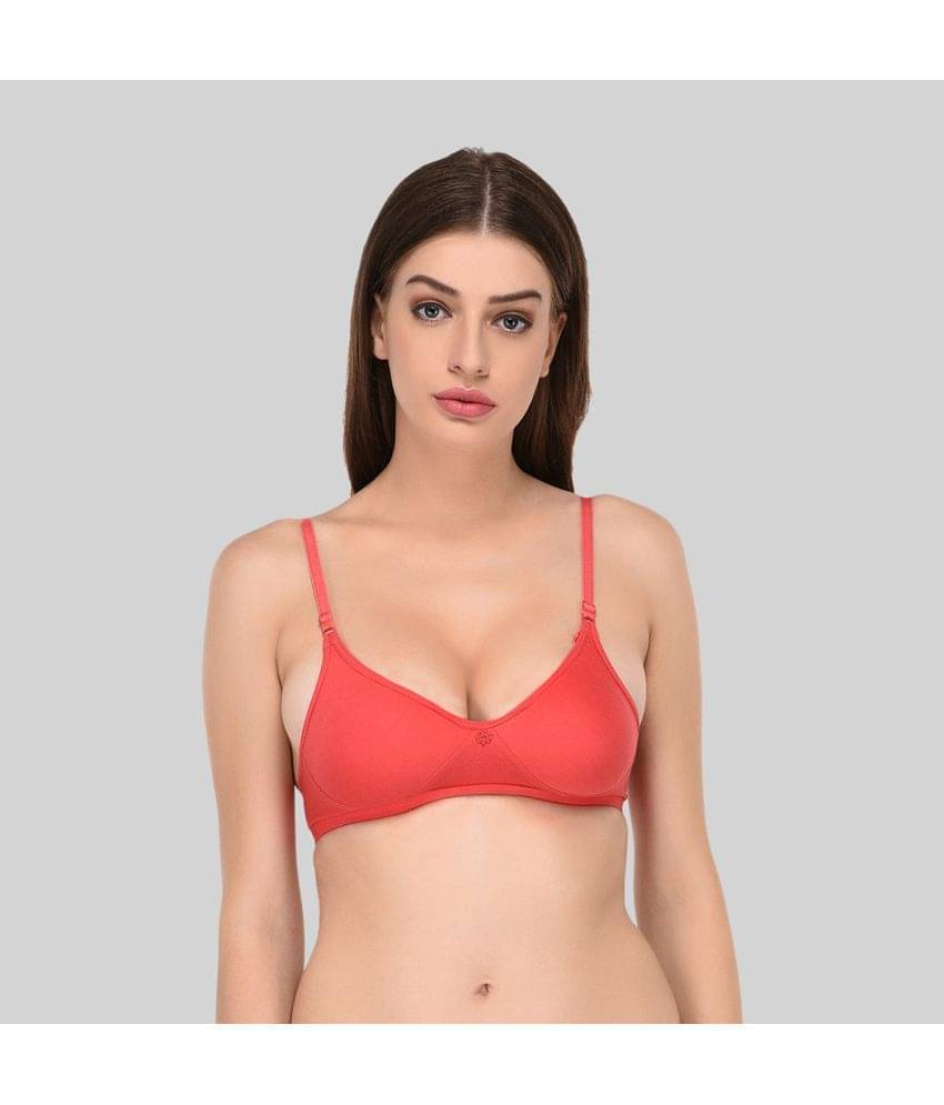     			Elina Cotton Non Padded Women's T-Shirt Bra ( Coral )