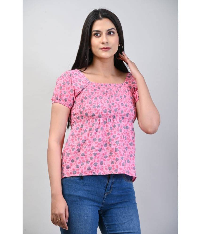     			Frionkandy Women's Cotton Peplum Top ( Pink )