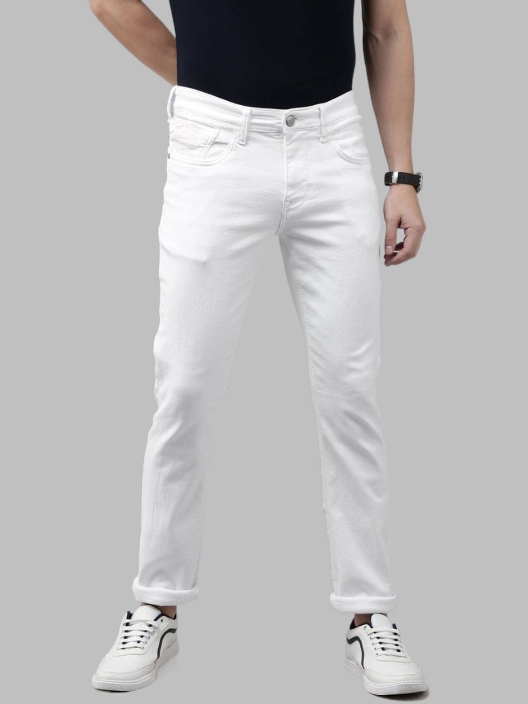 HALOGEN - White Denim Slim Fit Men's Jeans ( Pack of 1 )     			HALOGEN - White Denim Slim Fit Men's Jeans ( Pack of 1 )