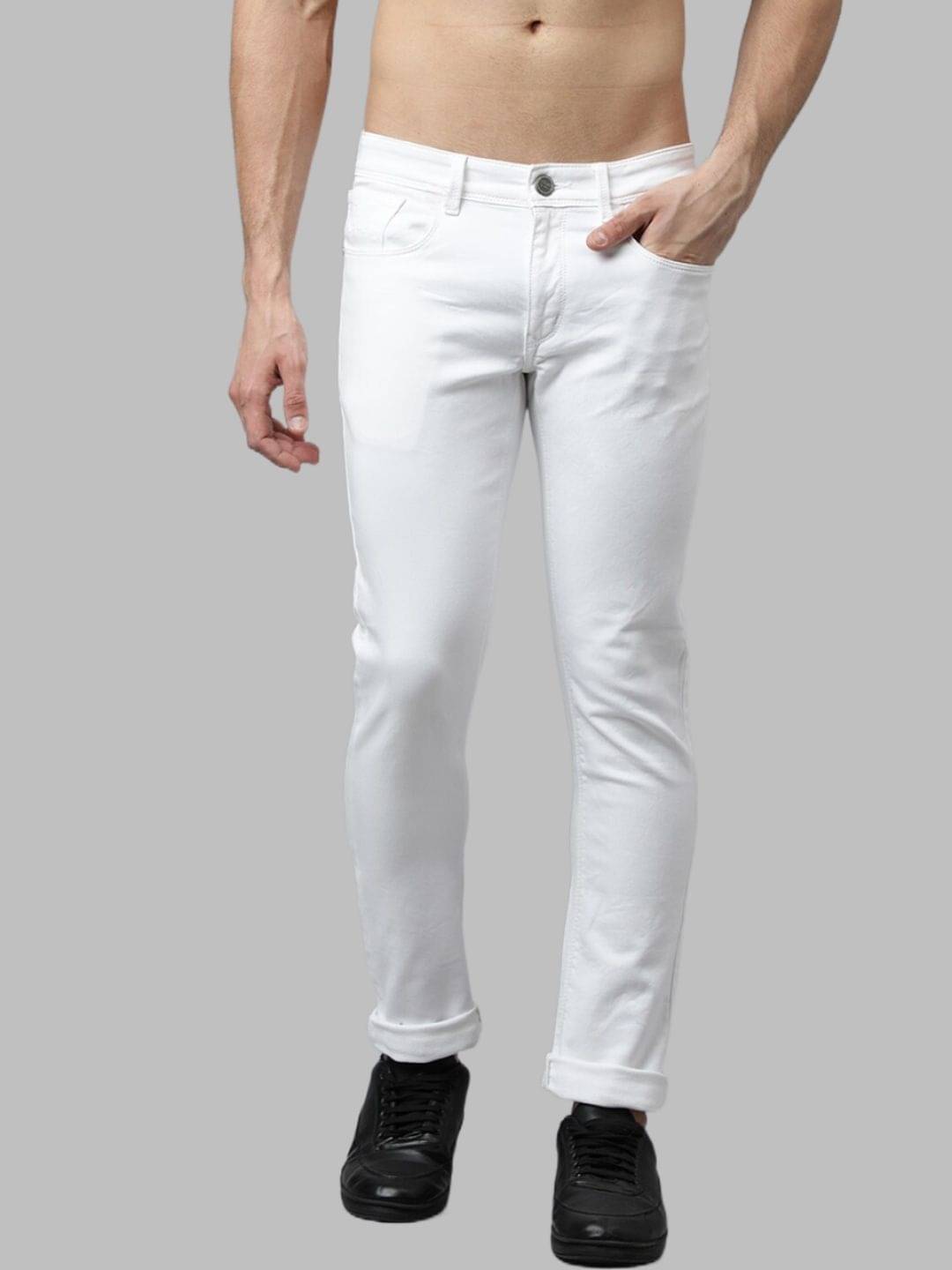 HALOGEN - White Denim Skinny Fit Men's Jeans ( Pack of 1 ) HALOGEN - White Denim Skinny Fit Men's Jeans ( Pack of 1 )