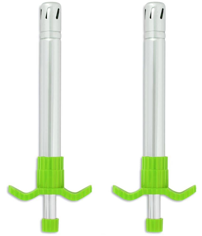 HomePro Gas Lighter Stainless Steel Green Pack of 2
