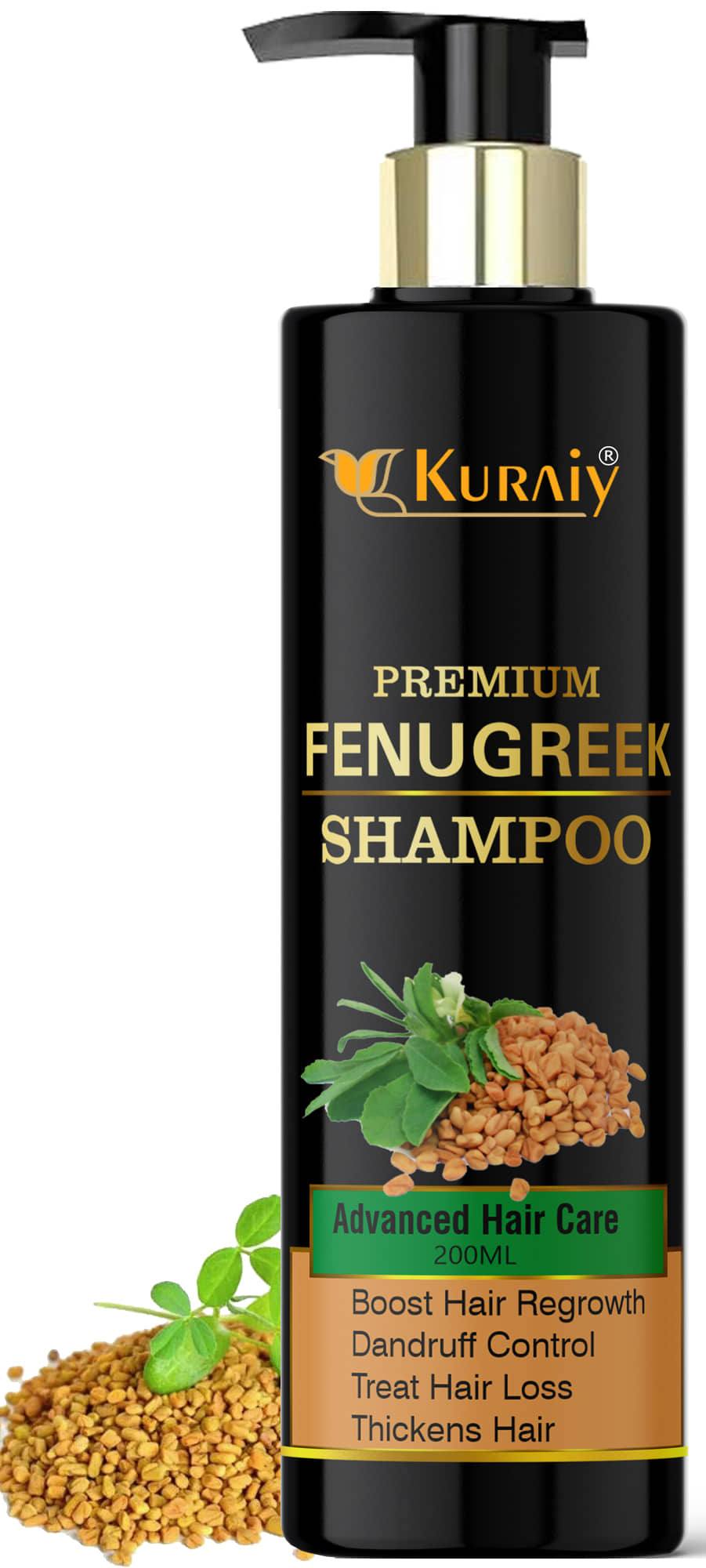 KURAIY FENUGREEK SHAMPOO FOR DEEP CONDITIONING,SILKY & SHINY HAIR 200ML