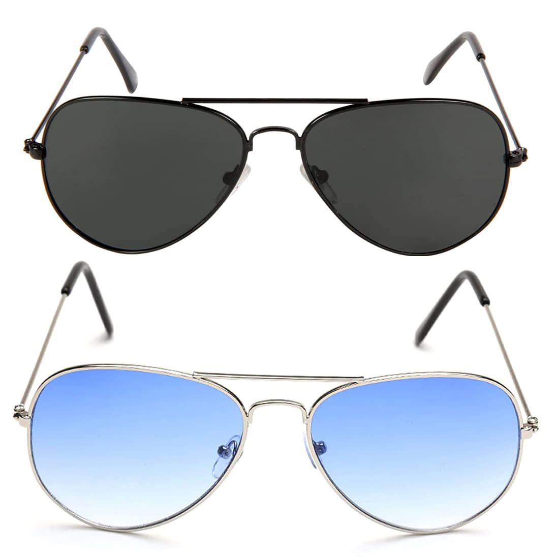 Kanny Devis - Black Pilot Sunglasses ( Pack of 2 ) - Sunglasses | Buy online on ZillyBuy