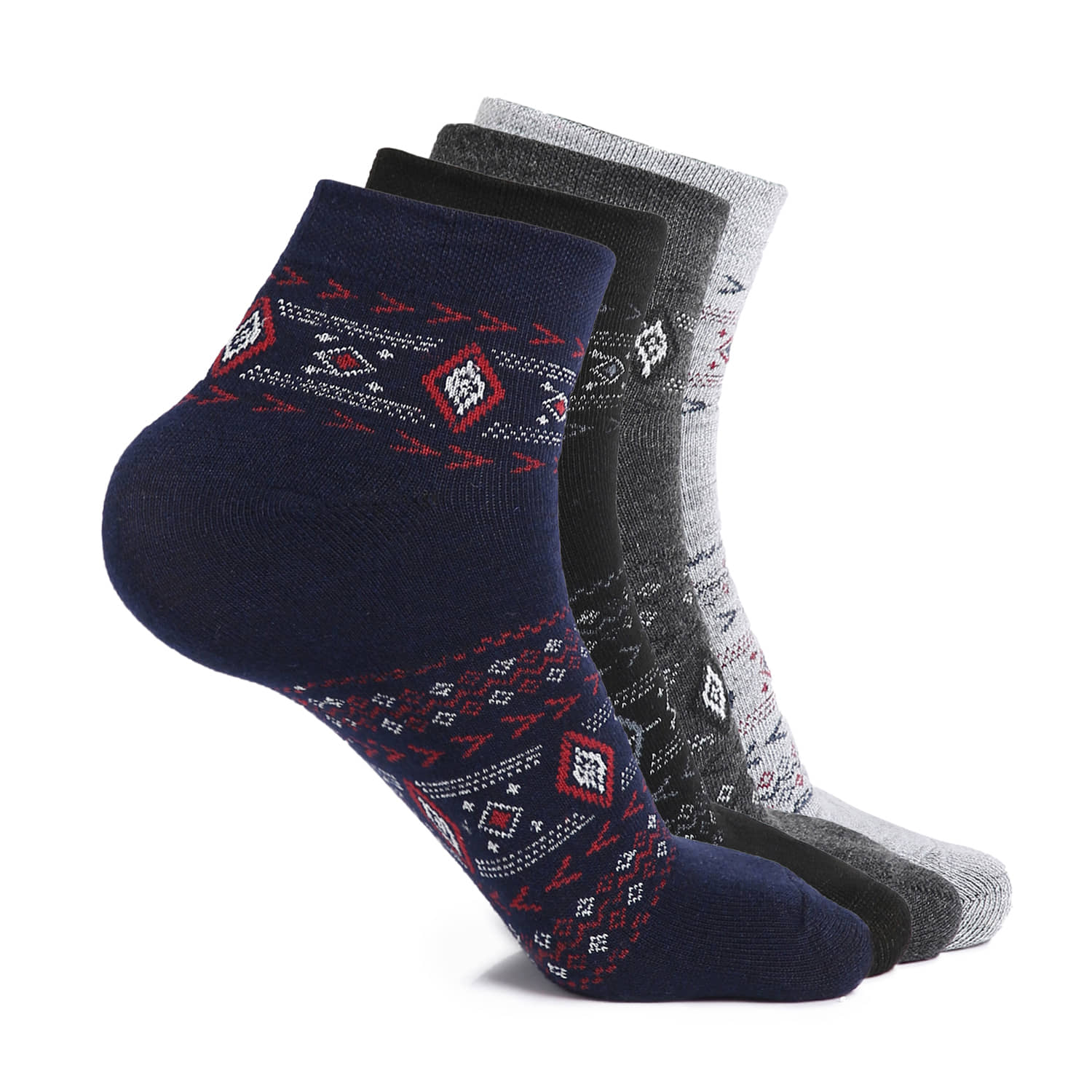 Kolor Fusion Cotton Men's Self Design Multicolor Ankle Length Socks ( Pack of 4 ) - Socks | Buy online on ZillyBuy