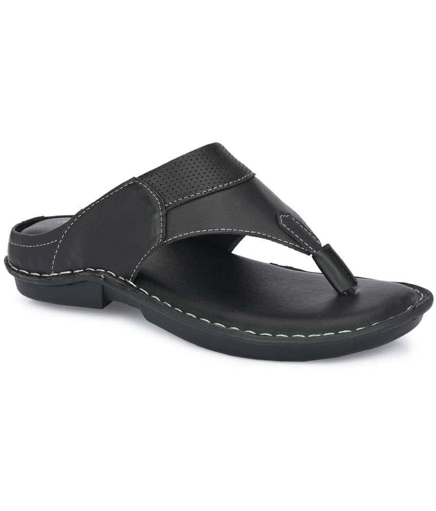     			Leeport - Black Men's Leather Slipper