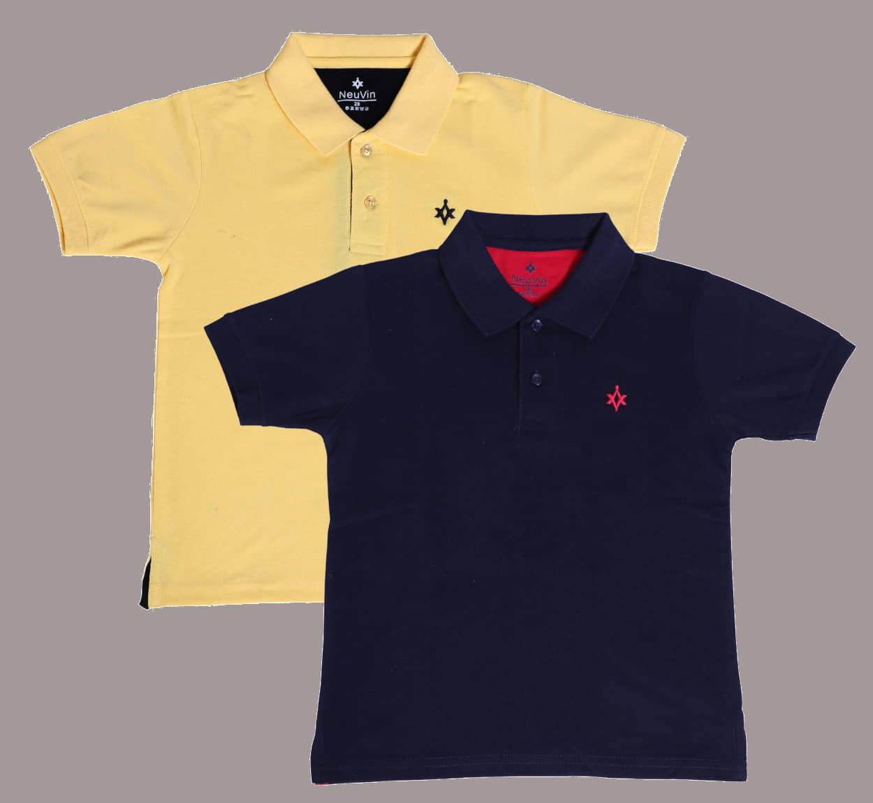 NEUVIN Pack of 2 Baby Boys Cotton Blend Polo T-Shirt ( Multi )