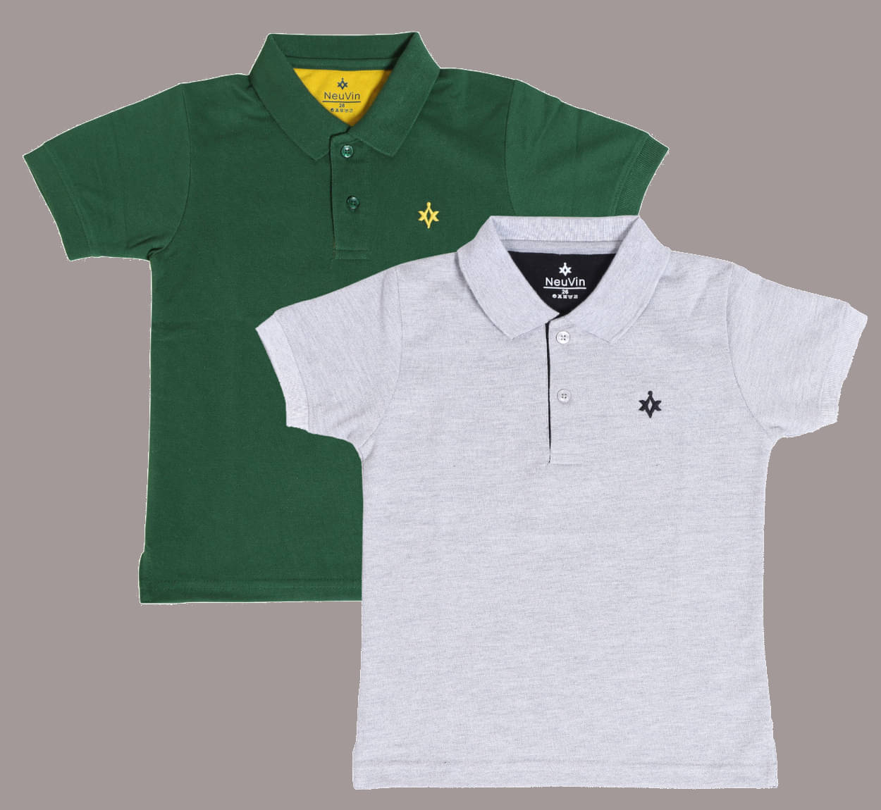     			NEUVIN Pack of 2 Baby Boys Cotton Blend Polo T-Shirt ( Multi )