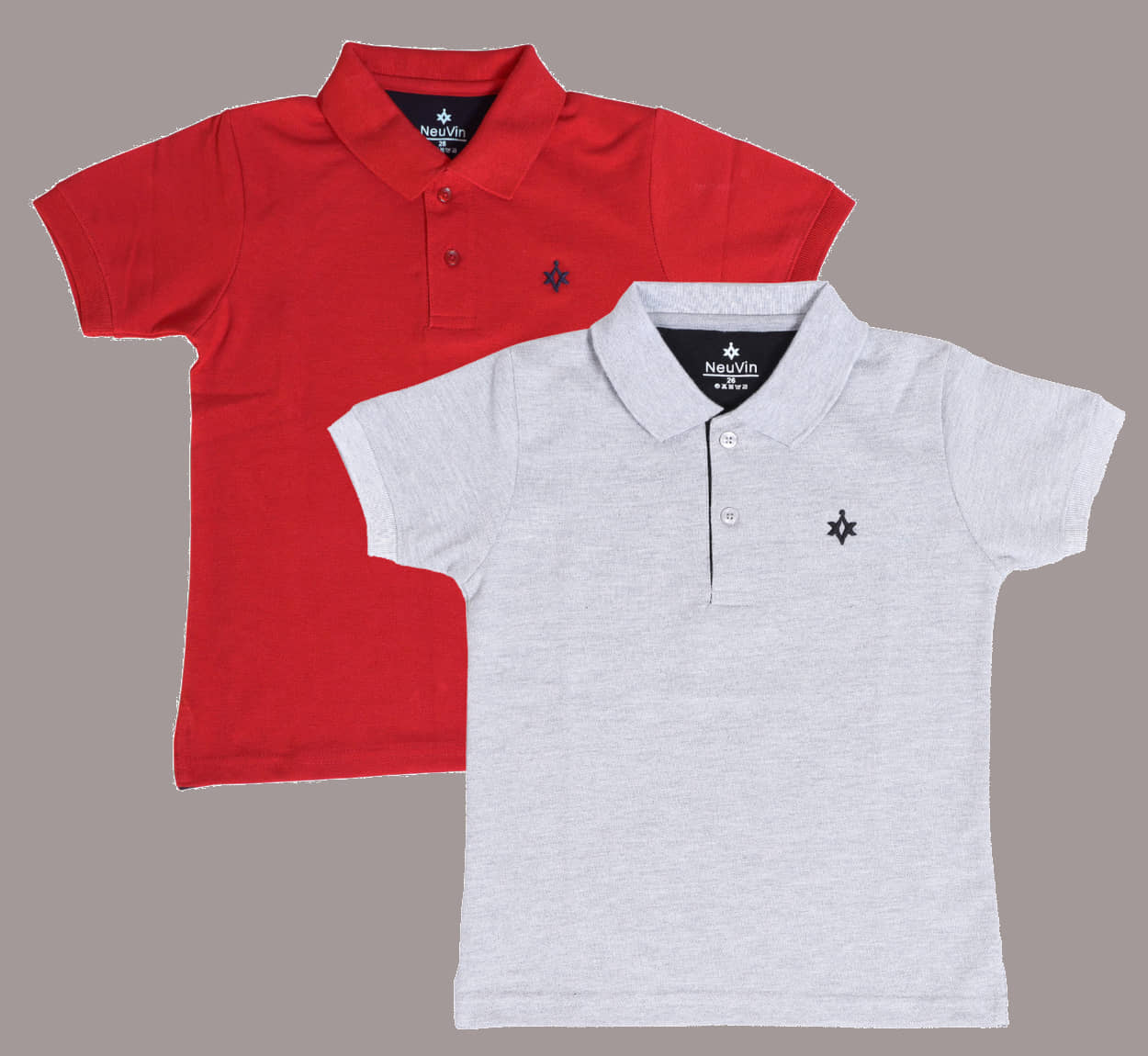NEUVIN Pack of 2 Baby Boys Cotton Blend Polo T-Shirt ( Multi )