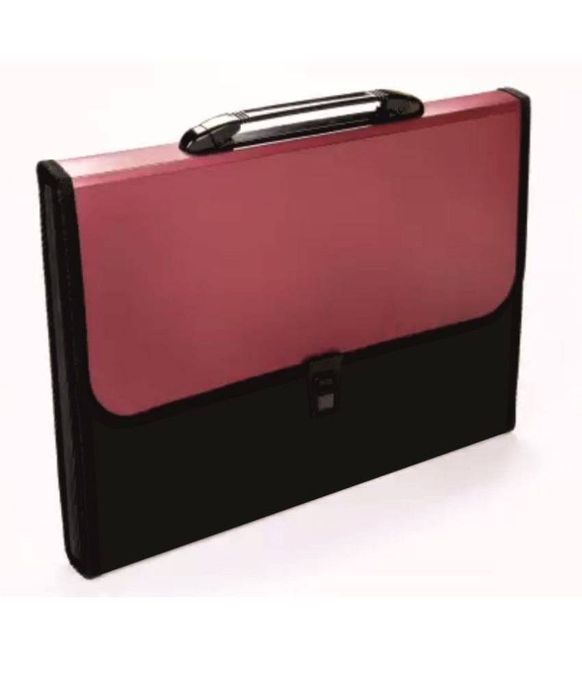     			RAVARIYA GRAPHICS Expanding File Folder, Letter Size (Fits A4 Paper) - Red - with 13 Pockets