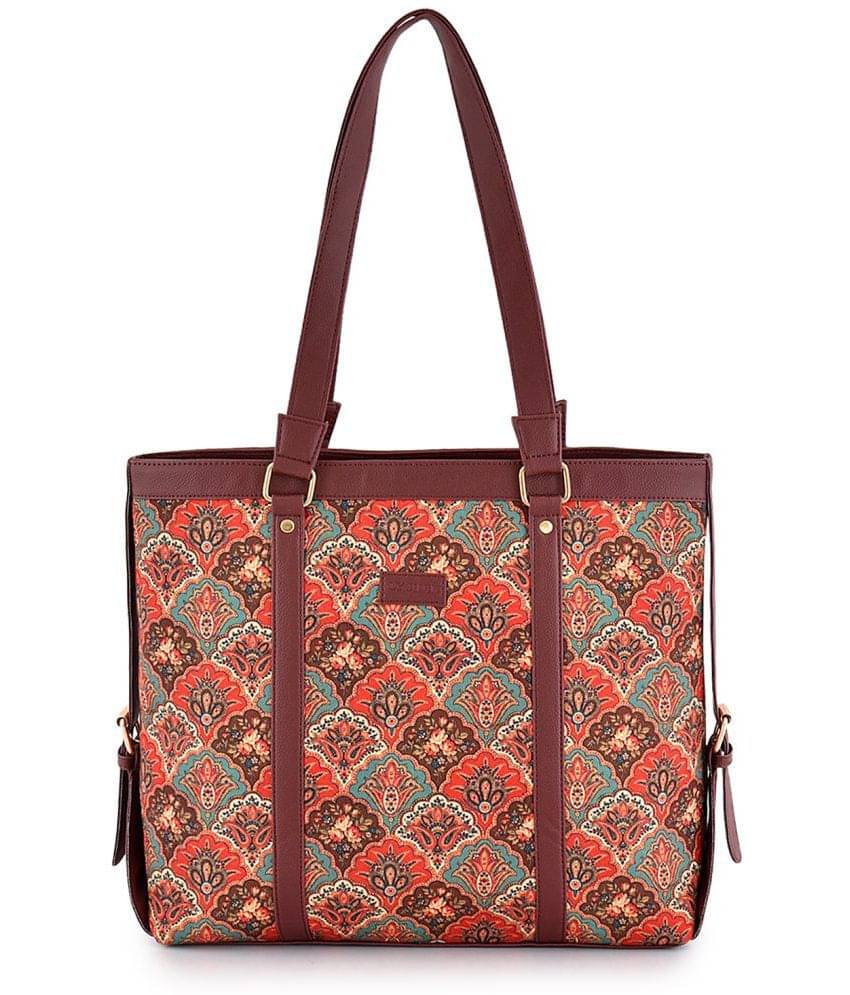     			SAKWOODS Tote Bag Canvas Set of 1 ( Brown )