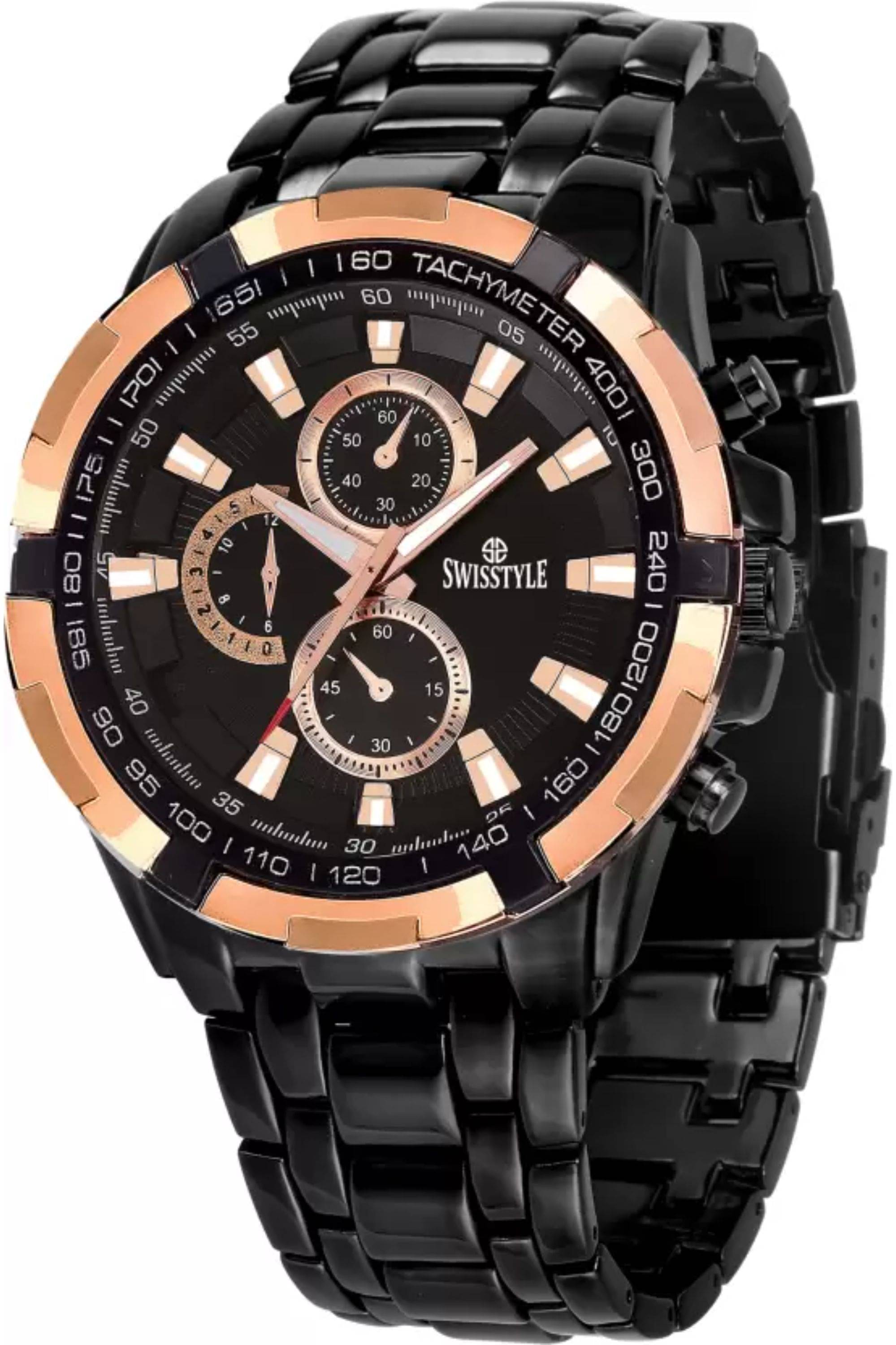     			Swisstyle - Black Metal Analog Men's Watch