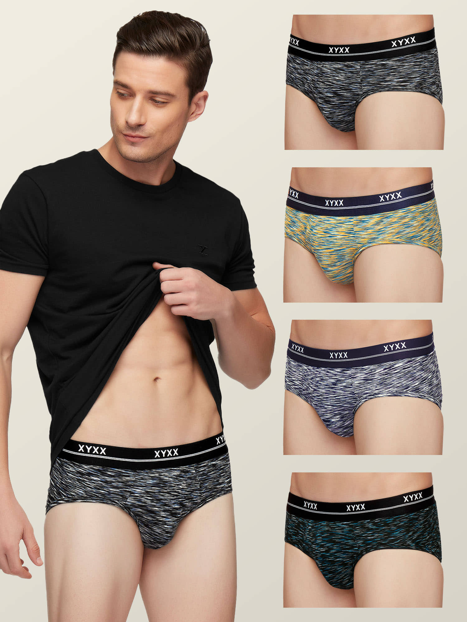 XYXX Pack of 5 Modal Briefs For Men's ( Multicolor )