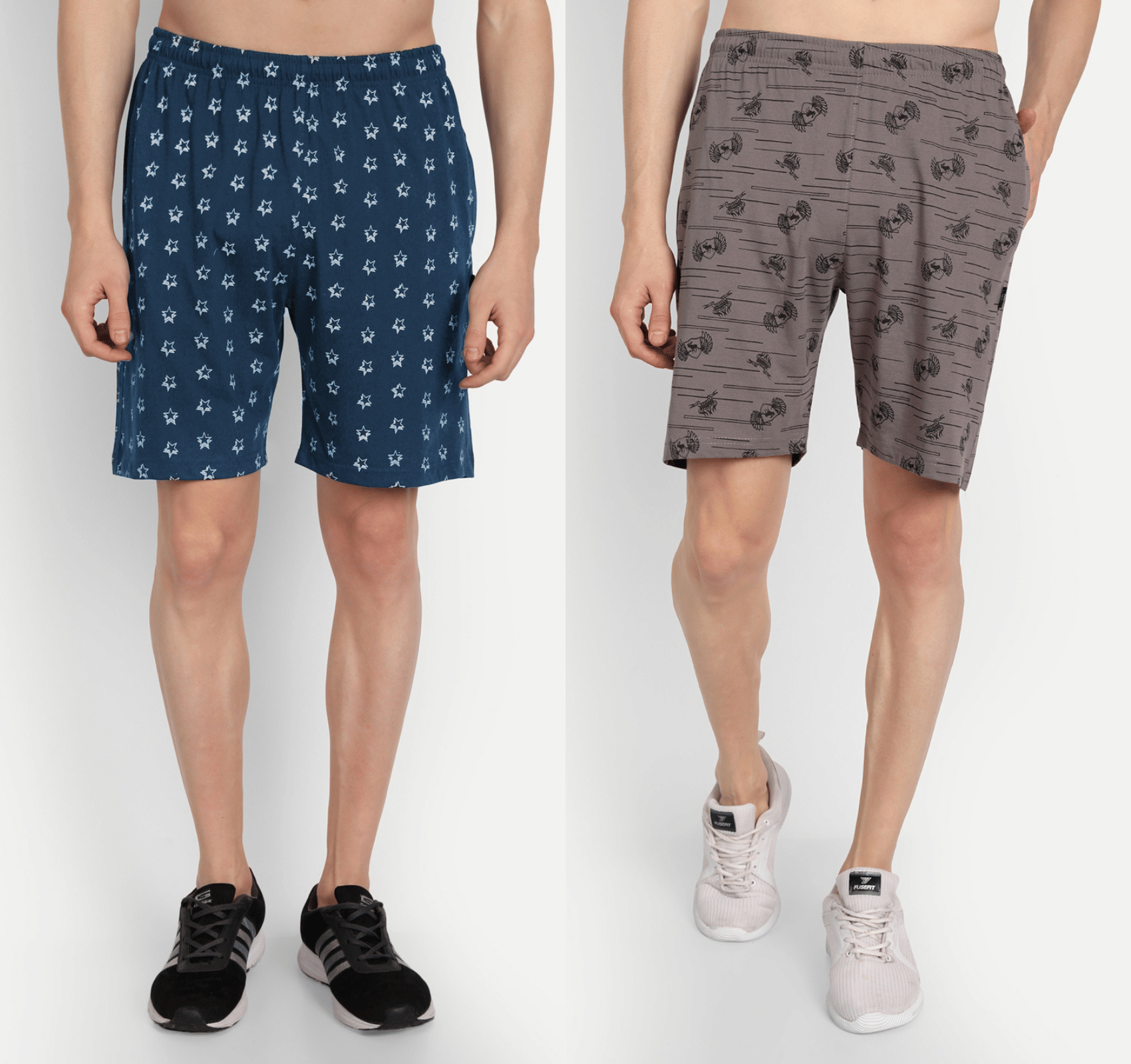 Zeffit - Multicolor Cotton Blend Men's Shorts ( Pack of 2 ) - Shorts | Buy online on ZillyBuy