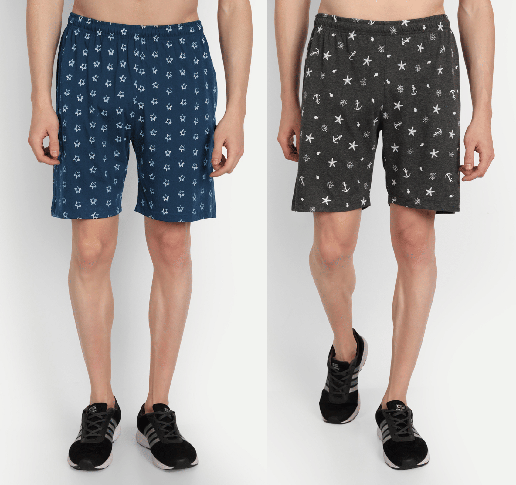 Zeffit - Multicolor Cotton Blend Men's Shorts ( Pack of 2 ) - Shorts | Buy online on ZillyBuy