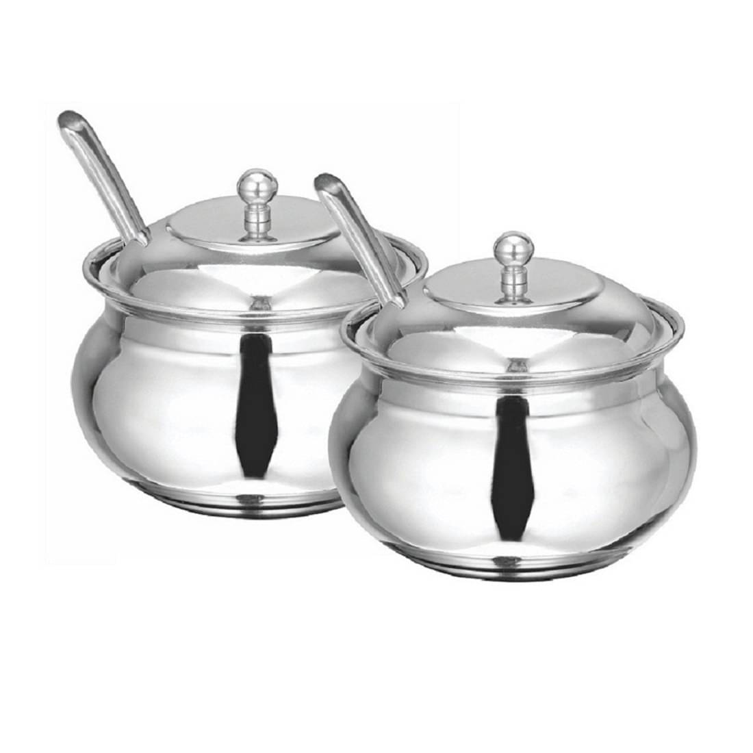     			erum - Erum ghee pot Silver Steel Honey Container ( Set of 2 ) - 250 ml