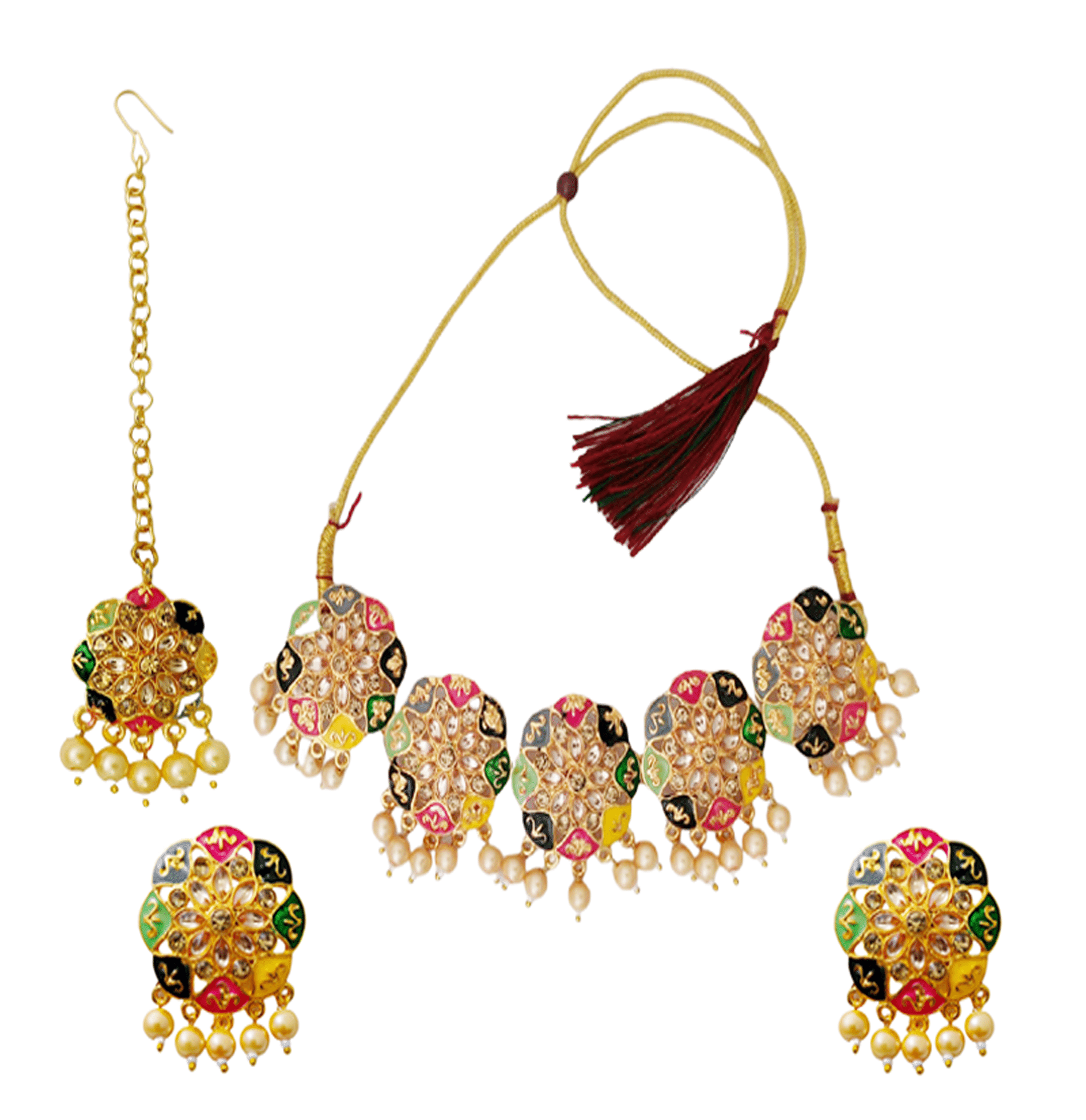     			gilher - Multi Color Alloy Necklace Set ( Pack of 1 )