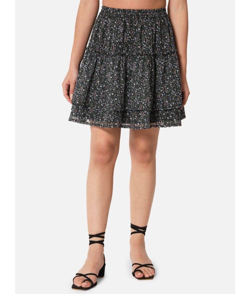 ALL WAYS YOU - Black Georgette Women's A-Line Skirt ( Pack of 1 ) ALL WAYS YOU - Black Georgette Women's A-Line Skirt ( Pack of 1 )