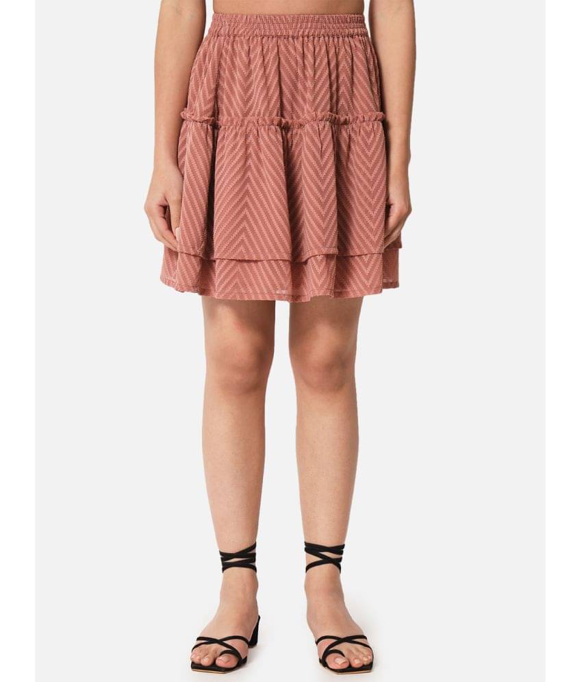 ALL WAYS YOU - Brown Georgette Women's A-Line Skirt ( Pack of 1 ) ALL WAYS YOU - Brown Georgette Women's A-Line Skirt ( Pack of 1 )