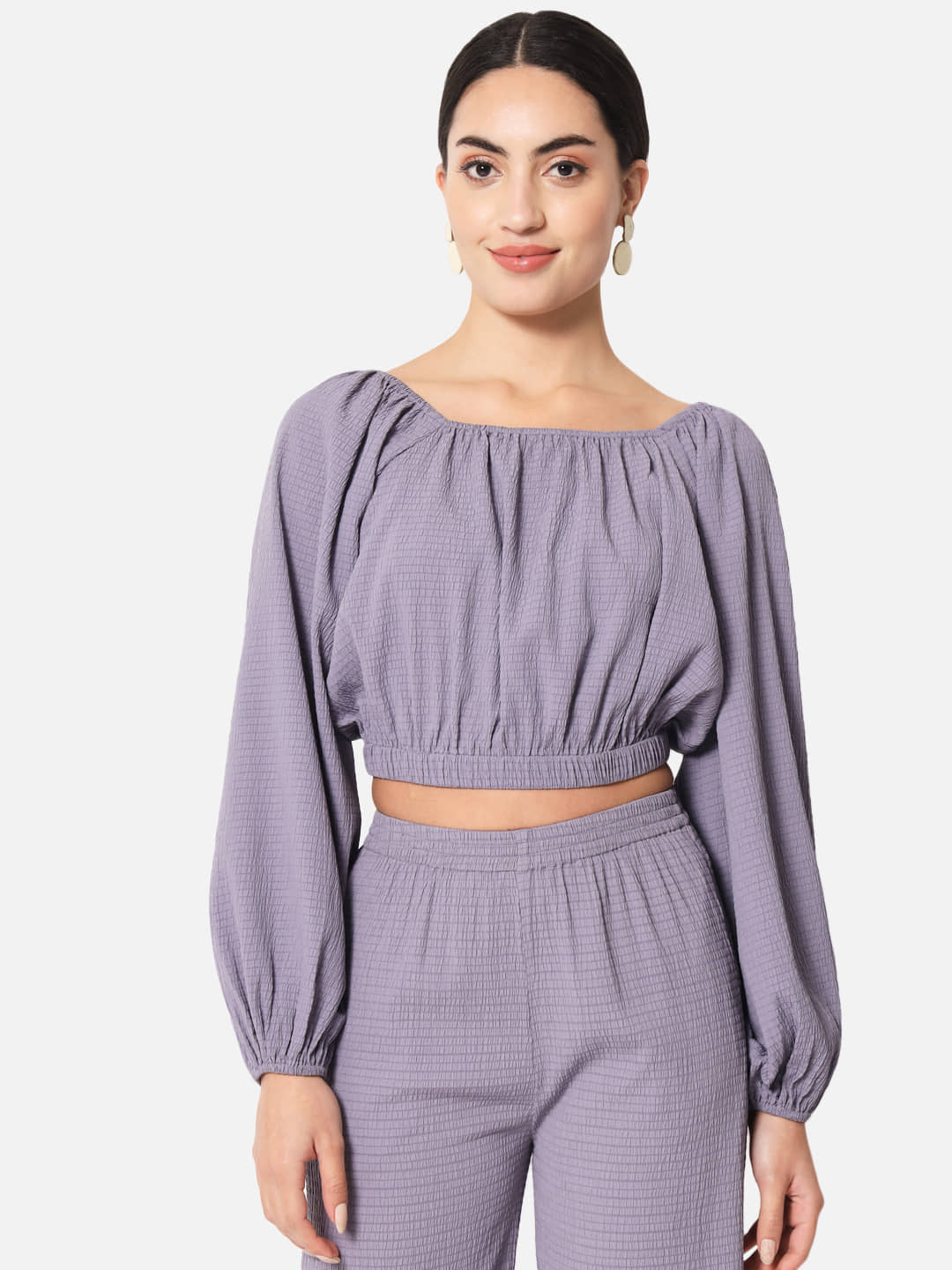 ALL WAYS YOU Women's Crepe Crop Top ( Purple )