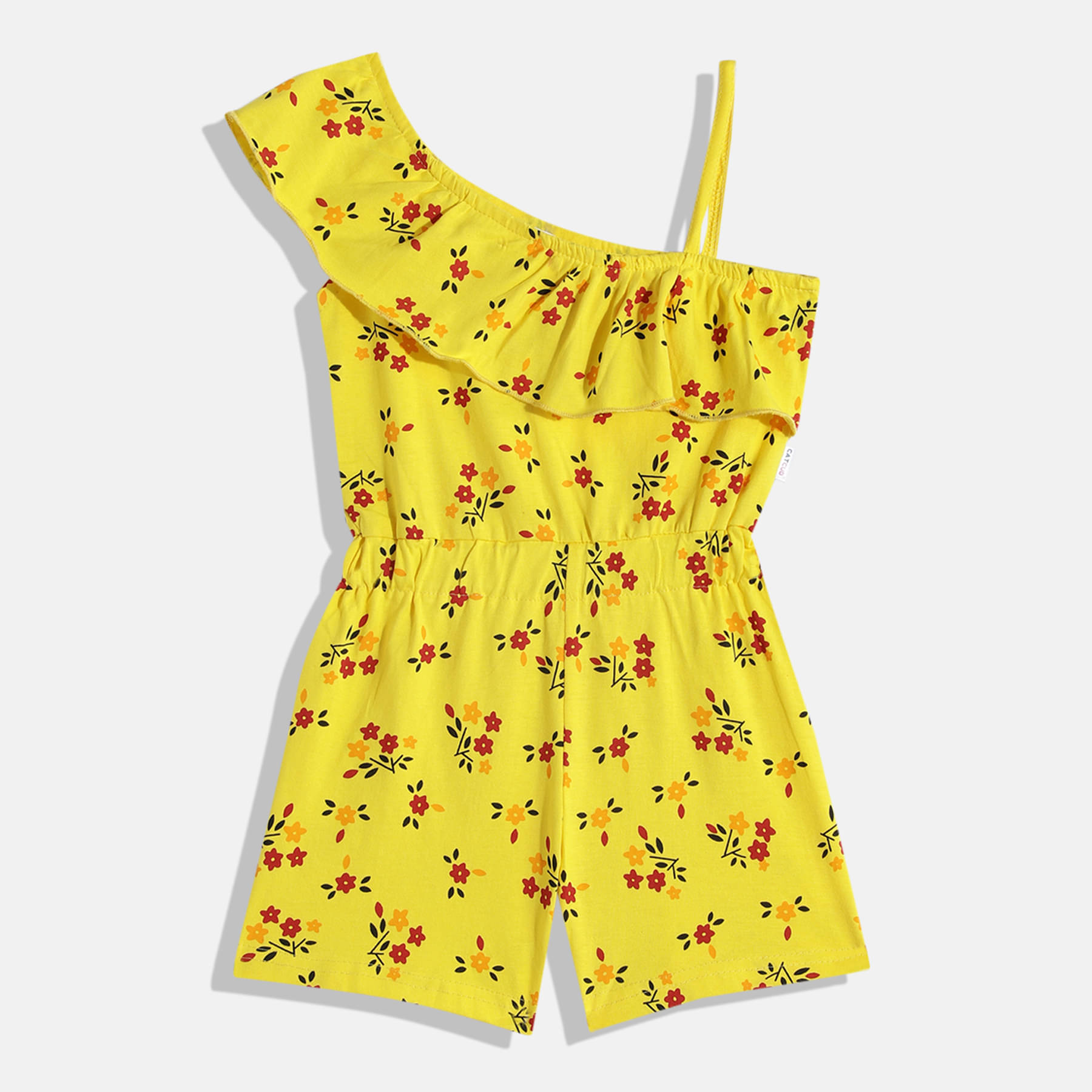     			CATCUB Girls Cotton Jumpsuit ( Pack of 1 , Yellow )