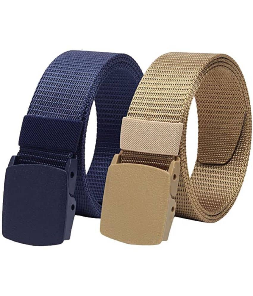 Clock21 - Blue Canvas Men's Casual Belt ( Pack of 2 )