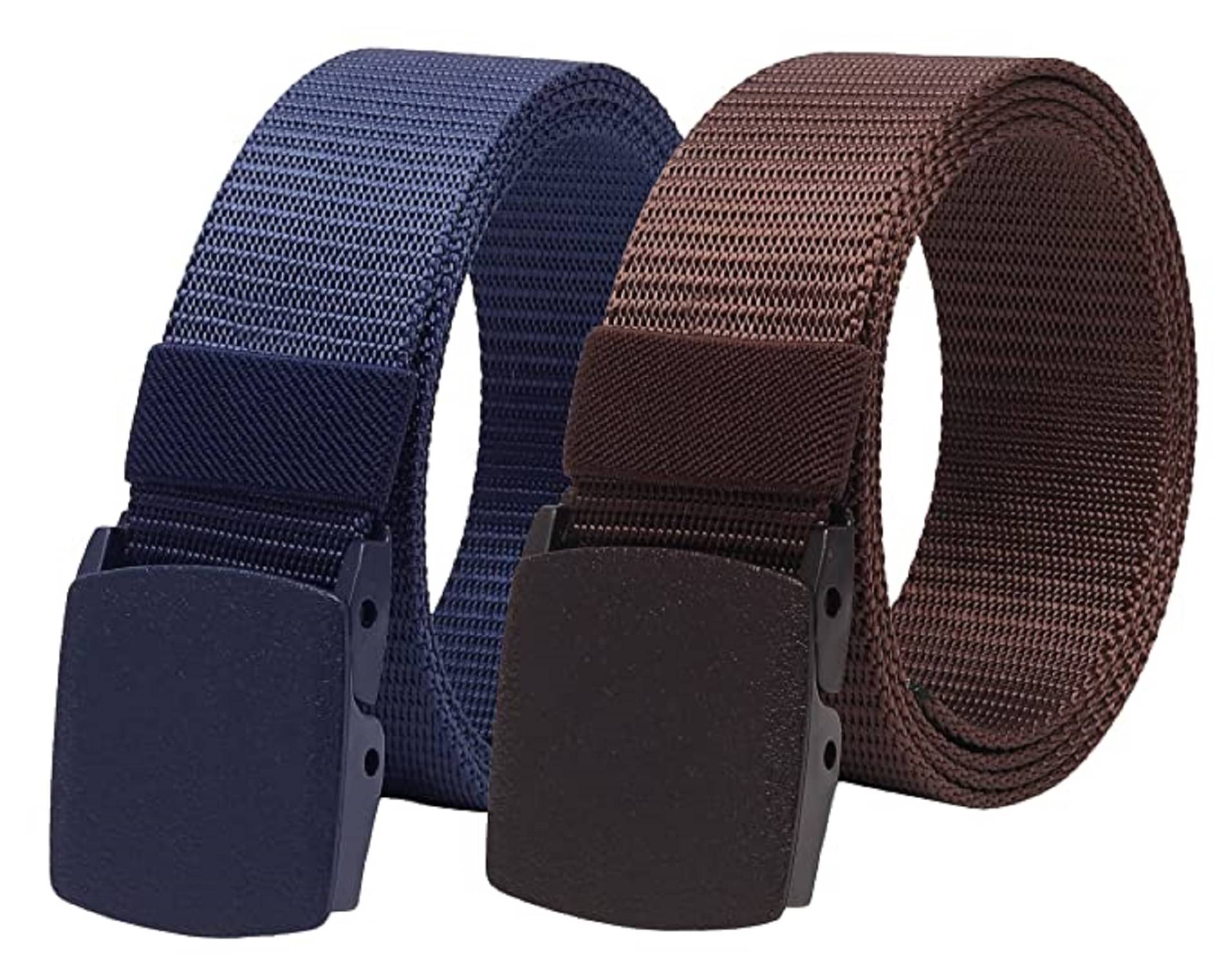     			Clock21 - Brown Canvas Men's Casual Belt ( Pack of 2 )