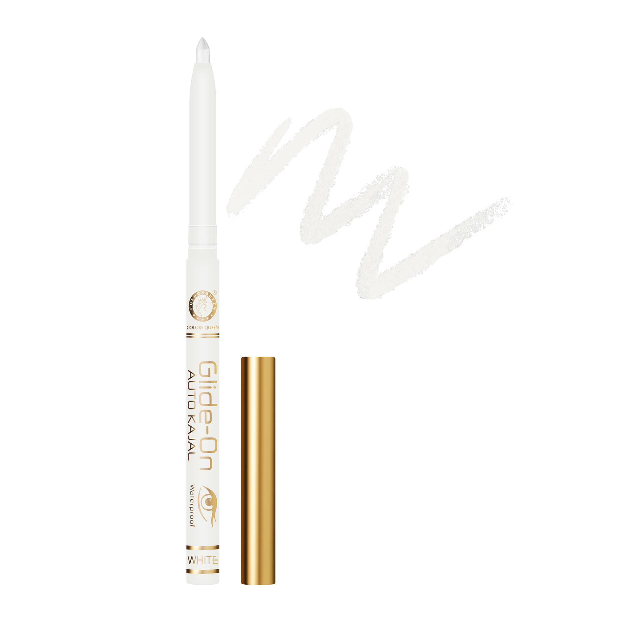 Colors Queen Glide on Auto Kohl Kajal Pencil Long Lasting Waterproof Matte Finish Kajal - White - Makeup - Eyes | Buy online on ZillyBuy