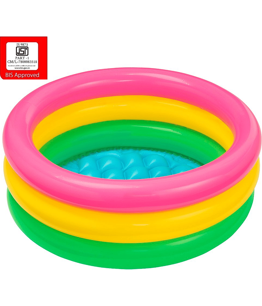 Intex Inflatable Multicolor Swimming Pool and Intex Air Pump