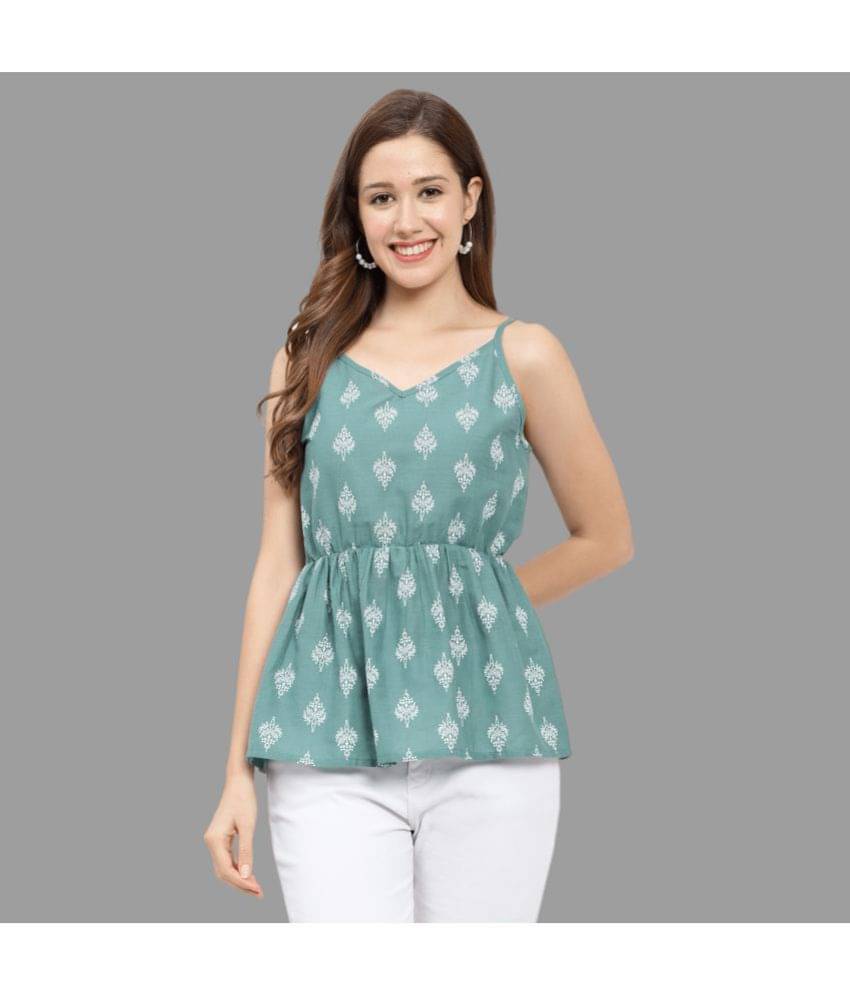     			GALWIZ Women's Cotton Regular Top ( Green )