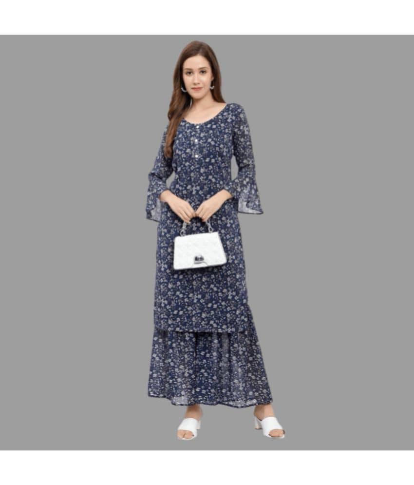 GALWIZ - White Georgette Women's Straight Kurti ( Pack of 1 ) - Kurtis, Tunics | Buy online on ZillyBuy