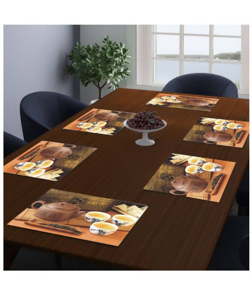 - Multi Printed PVC 6 Seater Table Mats ( Pack of 6 ) - Multi Printed PVC 6 Seater Table Mats ( Pack of 6 )