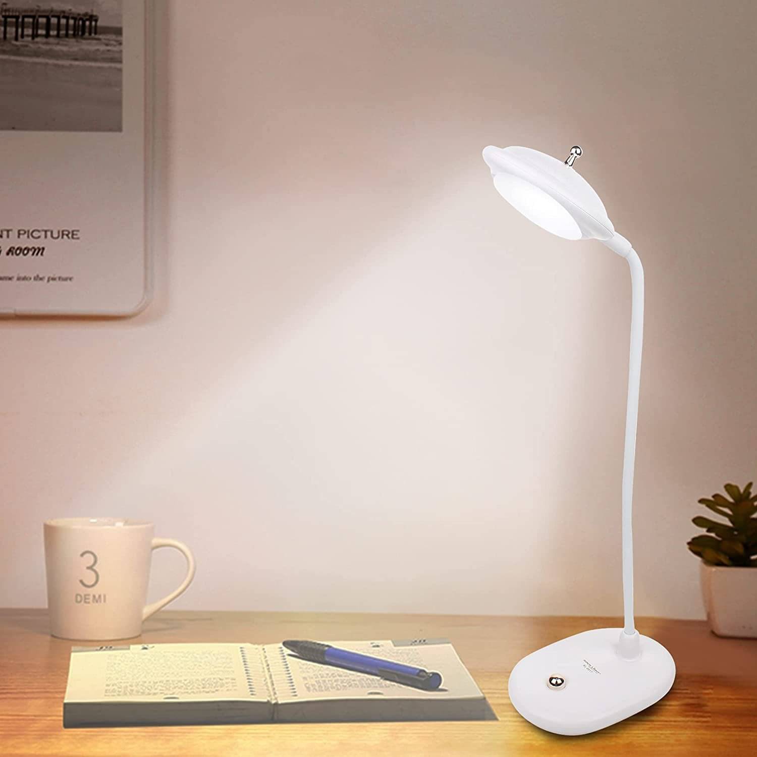 IDOLESHOP - White Study Table Lamp ( Pack of 1 ) IDOLESHOP - White Study Table Lamp ( Pack of 1 )