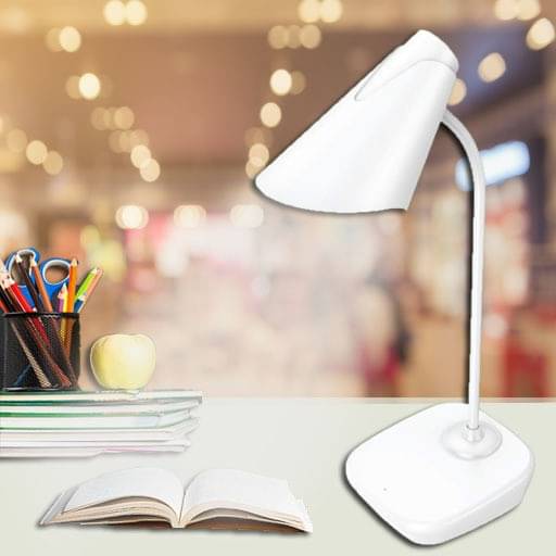     			IDOLESHOP - White Study Table Lamp ( Pack of 1 )