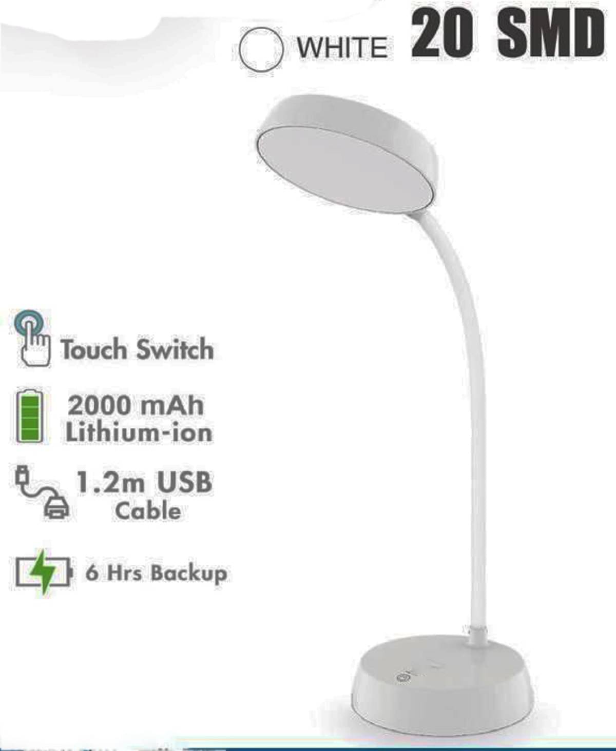 IDOLESHOP - White Study Table Lamp ( Pack of 1 ) IDOLESHOP - White Study Table Lamp ( Pack of 1 )