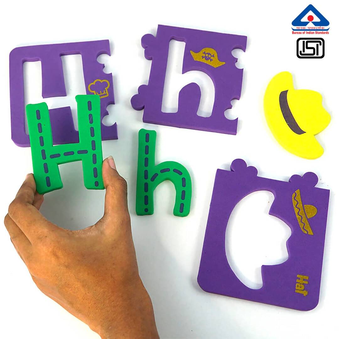     			Imagimake Alpha Puzzle - Self-correcting puzzle to learn Alphabets from A to Z - in Small, Capital letters and Associated Objects- made of soft, safe and durable 6 mm Foam