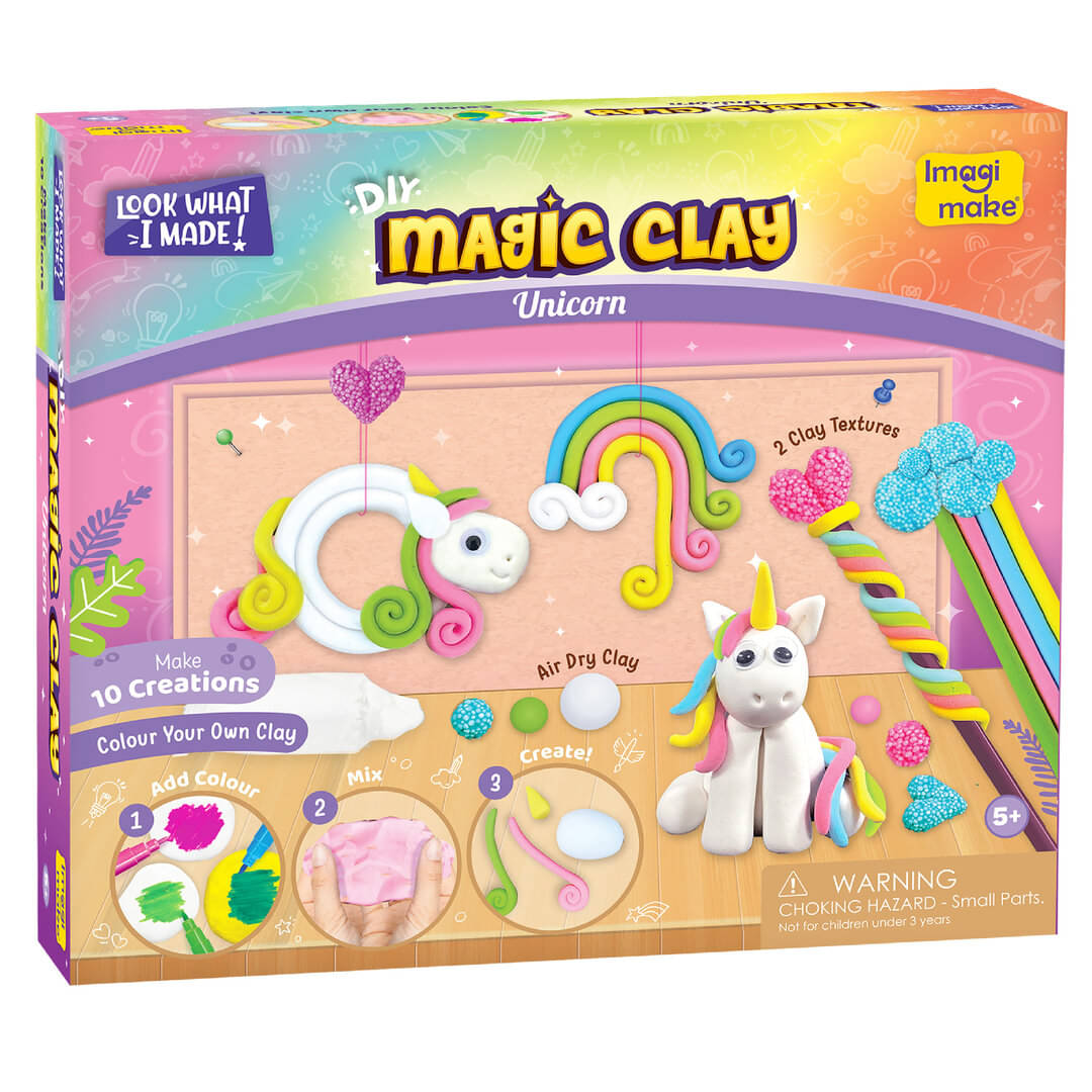     			Imagimake Magic Clay | Colour & Create | Unicorn Craft Kit | Air Dry Clay For Art & Craft | Make 10 Super Clay Creations | Birthday Gift For 5,6,7,8 Year Old Girls & Boys