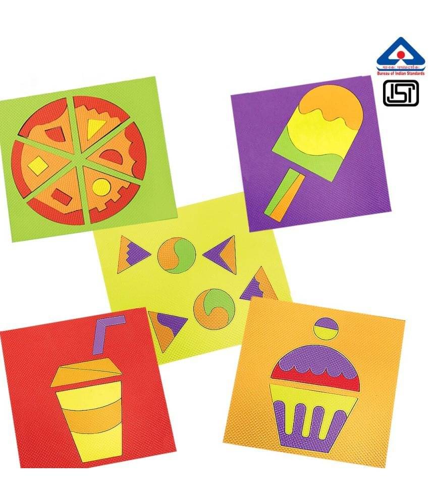     			Imagimake Make with Shapes Activity Kit and Puzzle (3 Years +) to Learn Shapes, Sizes and Fine Motor Skills, Food Theme, 8 mm Foam (Multicolor)
