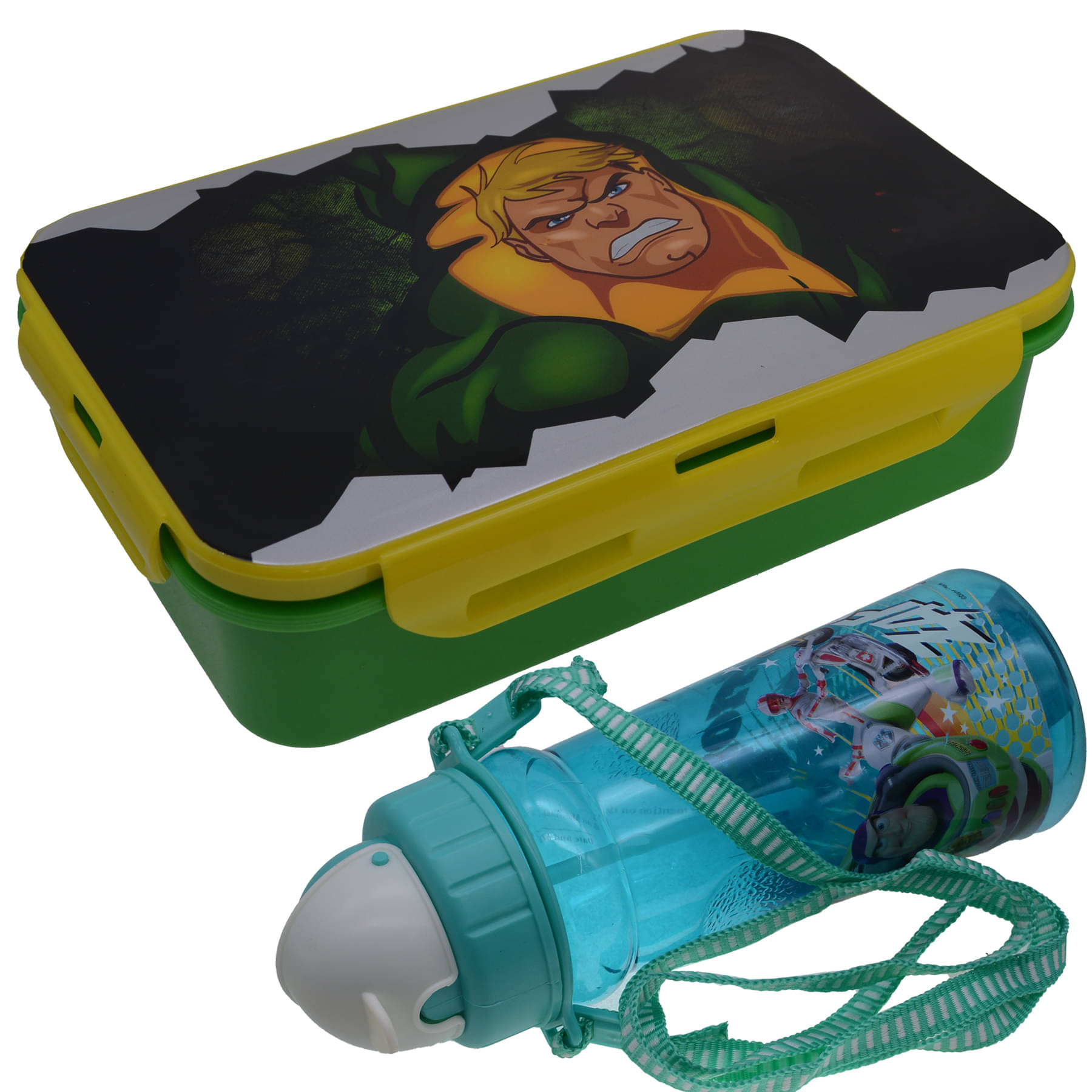     			JMALL - With Bottle Assorted Plastic Lunch Box ( Pack of 2 ) 1000 ml