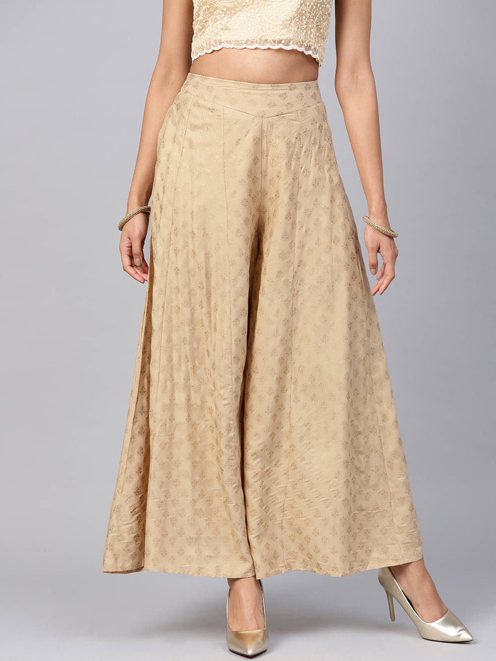     			Juniper - Gold Rayon Women's Palazzo ( Pack of 1 )