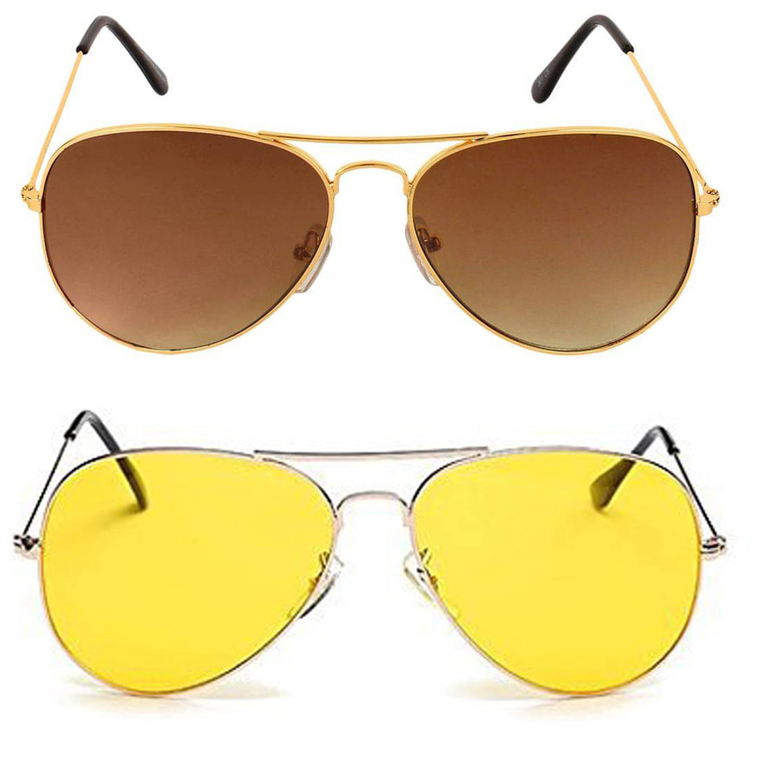     			Kanny Devis - Gold Pilot Sunglasses ( Pack of 2 )