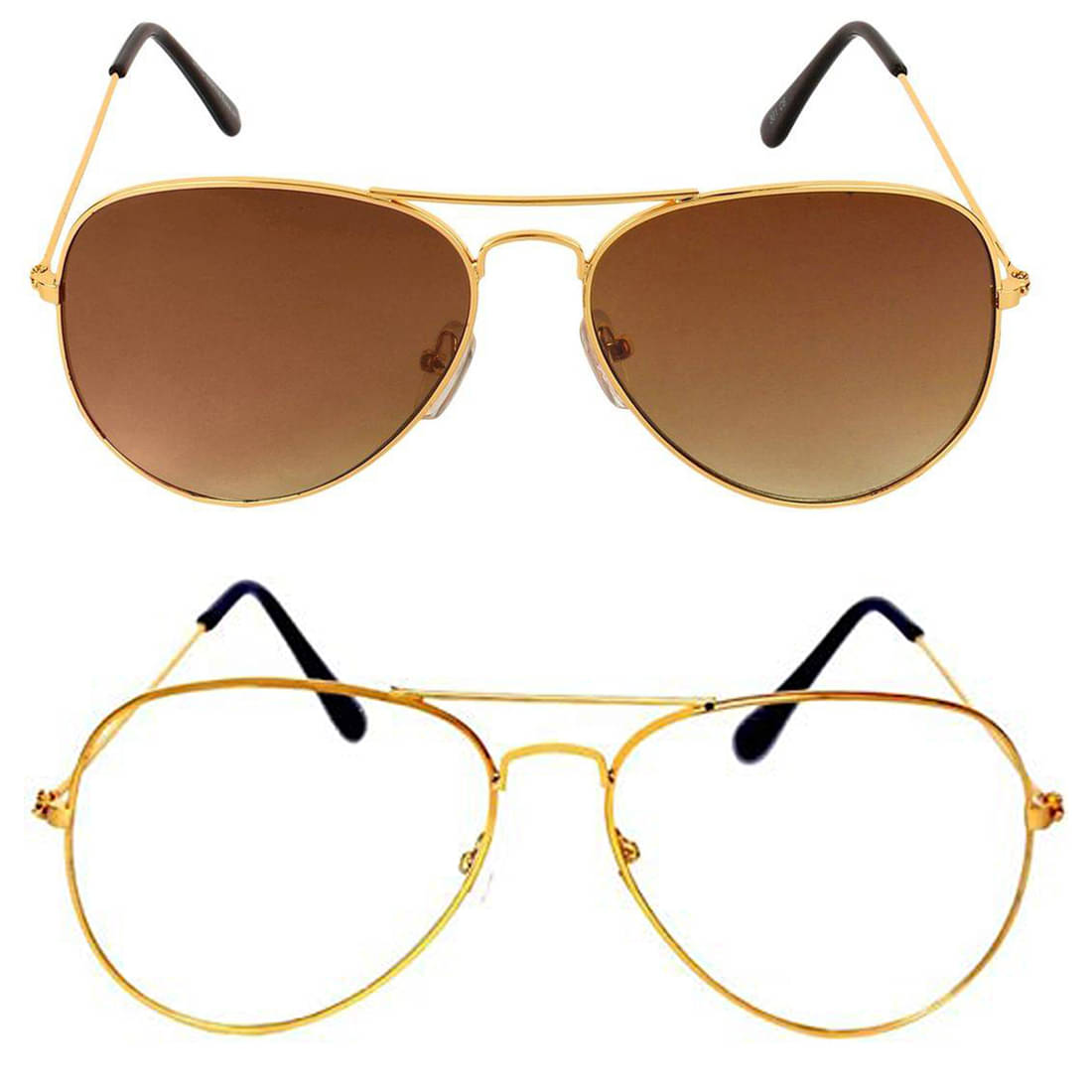     			Kanny Devis - Gold Pilot Sunglasses ( Pack of 2 )