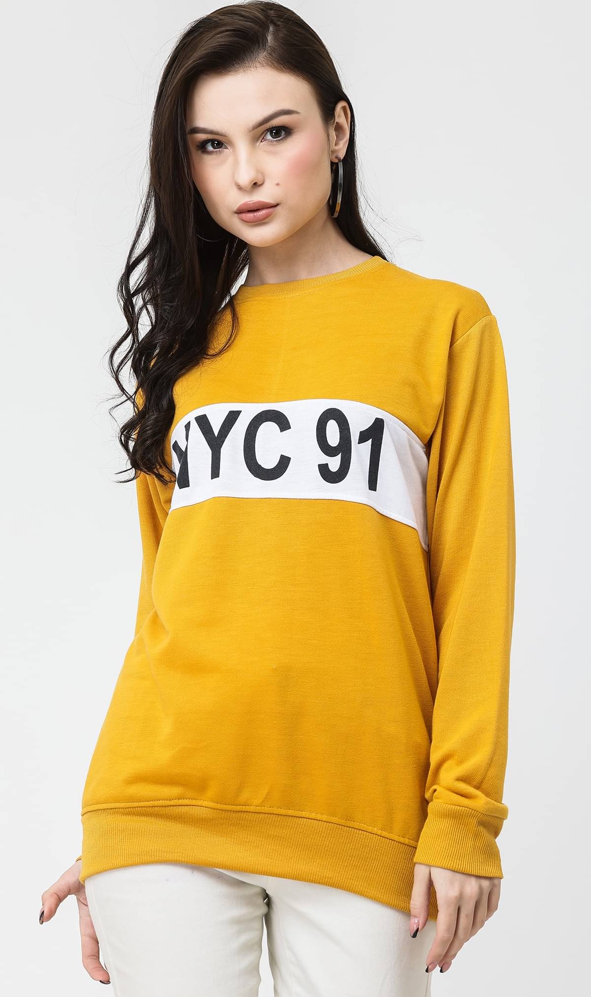 Leotude Fleece Yellow Non Zippered Sweatshirt Leotude Fleece Yellow Non Zippered Sweatshirt