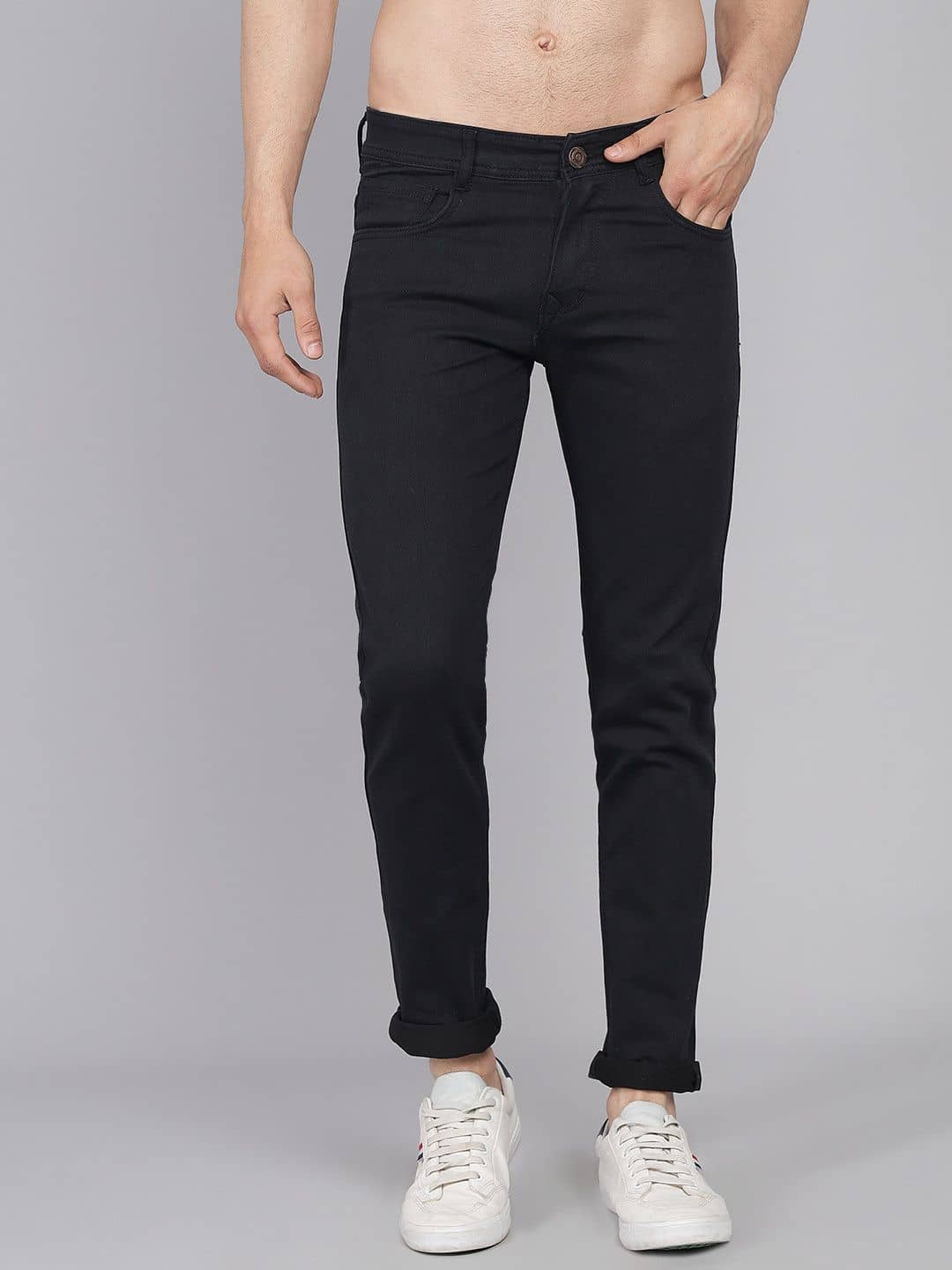 PODGE - Black Denim Slim Fit Men's Jeans ( Pack of 1 ) - Jeans | Buy online on ZillyBuy